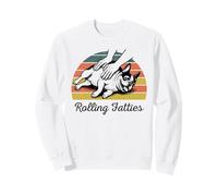 Chubby French Bulldog Rolling Fatties Funny Vintage Sweatshirt