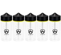 Chubby Gorilla 200ml with measuring scale Copackr V3 PET Unicorn empty bottle + black cap - 5-pack