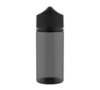 Chubby Gorilla V3 100 ml PET Plastic Unicorn Bottles - Empty Dropper Bottles - 5 x 100 ml (Transparent Black Bottle with Black Cap)