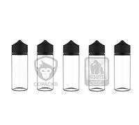 Chubby Gorilla V3 120ml PET Plastic Unicorn Bottles for Liquids, Oils - Empty Dropper Bottles - 5X 120ml (Clear Bottle with Black Cap)