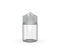 Chubby Gorilla V3 5 x 60ml Stubby PET Plastic Unicorn Bottles for Liquids and Oils - Empty Dropper Bottles - Clear Bottle with Clear Cap