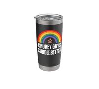 Chubby Guys Cuddle Better Bear Gay Pride Stainless Steel Insulated Tumbler