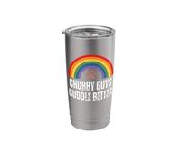 Chubby Guys Cuddle Better Bear Gay Pride Stainless Steel Insulated Tumbler