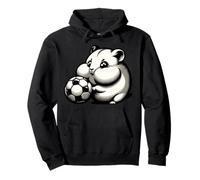 Chubby Hamster With Soccer Ball Cartoon Kawaii Pullover Hoodie