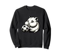 Chubby Hamster With Soccer Ball Cartoon Kawaii Sweatshirt
