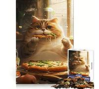 Chubby Pizza Cat 1000 Pieces Puzzles for Adults Creative Play DownTime Game Fun Challenge Art Display (38x52cm)