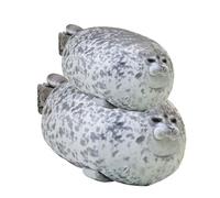Chubby Seal Pillow, 2Pieces Soft Blob Seal Pillow, Stuffed Animal Plush Toys, Cute Oceans Pillows Pets Grey for Stress Relief, Pillows Stuffed Cotton Plush Animal Toy, Gif-t for Children, Adults, Gray