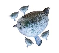 Chubby Seal Plush Pillow - 19.69 Inches PP Cotton Soft | Stuffed Animal Mom Seal With 4 Mini Pups - Cuddly Companion Ideal For Children Bedroom Nursery Playtime