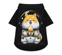 Chubby Spacedog with Icecream1 Cute Dog Shirt Button Down Cats Clothes T-Shirts for Small Medium Large Pet