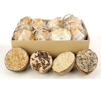 Chubby Suet Half Filled Coconuts Mix, Bird Feeder Coconut Halves for Wild Birds, Coconut Shell Birds Food for Blackbirds, Woodpeckers, Starlings & Sparrows (16 Pack)