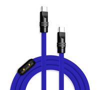 chubbycable Black Chubby Pro - Samurai Cable 240W USB-C Cable Silicone Fast Charging Type C Charger Cord, Dark Blue, Type-C to Type-C, 3.3FT