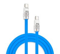 Chubbycable Chubby 2.0 Fast Charging Cable - Durable Soft Silicone USB C Cable, 240W Extra Thick Phone Charger Cord, Data Transfer Type C, Blue, Type-C to Type-C, 6.6 FT