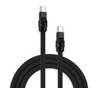 Chubbycable Chubby 2.0 Fast Charging Cable - Durable Soft Silicone USB C Cable, 240W Extra Thick Phone Charger Cord, Data Transfer Type C, 9.8 FT, Black+Black, Type-C to Type-C