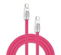 Chubbycable Chubby 2.0 Fast Charging Cable - Durable Soft Silicone USB-C Cable, 240W Extra Thick Phone Charger Cord, Data Transfer, Type-C to Type-C, 6.6 FT, Rose Red
