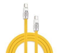 Chubbycable Chubby 2.0 Fast Charging Cable - Durable Soft Silicone USB-C Cable, 240W Extra Thick Phone Charger Cord, Data Transfer, Type-C to Type-C, 6.6 FT, Yellow