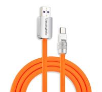 Chubbycable Chubby 2.0 Fast Charging Cable - Durable Soft Silicone USB C Cable, 240W Extra Thick Phone Charger Cord, Data Transfer Type C, 9.8 FT, USB-A to Type-C, Orange