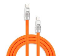 Chubbycable Chubby 2.0 Fast Charging Cable - Durable Soft Silicone USB-C Cable, 240W Extra Thick Phone Charger Cord, Data Transfer, Type-C to Type-C, 3.3 FT, Orange