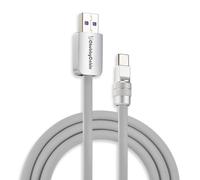 Chubbycable Chubby 2.0 Fast Charging Cable - Durable Soft Silicone USB C Cable, 240W Extra Thick Phone Charger Cord, Data Transfer Type C, Gray, USB-A to Type-C, 3.3 FT