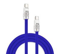 Chubbycable Chubby 2.0 Fast Charging Cable - Durable Soft Silicone USB C Cable, 240W Extra Thick Phone Charger Cord, Data Transfer Type C, Dark Blue, Type-C to Type-C, 9.8 FT