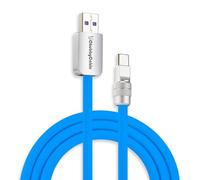 Chubbycable Chubby 3.0 Fast Charging Cable - Durable Soft Silicone USB C Cable, 240W Extra Thick Phone Charger Cord, Data Transfer Type C, Blue, USB-A to Type-C, 16.4 FT
