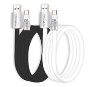 chubbycable Couple Chubby 2 Pack 120W USB C Cable Extra Thick Silicone Fast Charging Cable Compatible with iPhone 17-15 Series iPad Galaxy Series, Black+White, USB-A to Type-C, 3.3FT