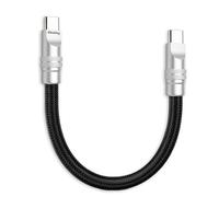 Chubbycable Short USB C Cable - 0.32FT, 240W Fast Charging, Nylon Braided Type C Charger Cord for Power Bank, Phones, Tablets - Black