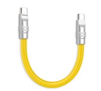 Chubbycable Short USB C Cable - 0.32FT, 240W Fast Charging, Nylon Braided Type C Charger Cord for Power Bank, Phones, Tablets - Yellow