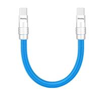 ChubbyCable Short USB C Cable 240W Fast Charging Nylon Braided Charger Cord for Power Bank, Phones, Tablets, Blue, Type-C to C, 1.64FT