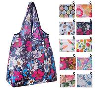 Chuboir 10pcs Large Foldable Shopping Tote Bags, Reusable Eco Grocery Tote Bags Foldable in a Pouch, Washable Grocery Shopping Bags for Daily Shopping Travel Storage