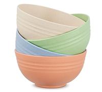 Chuboir Cereal Bowls, Set of 4, Unbreakable Breakfast Bowls, Large Capacity 24 oz, Plastic Lightweight Snack Pasta Bowls for Salad Travel Picnic Camping, Microwave & Dishwasher Safe