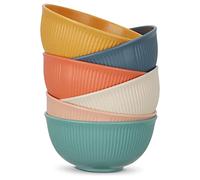 Chuboir Cereal Bowls, Set of 6, Unbreakable Breakfast Bowls, Large Capacity 24 oz, Plastic Lightweight Snack Pasta Bowls for Travel Picnic Camping, Microwave & Dishwasher Safe