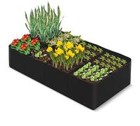 Chuboir Large Fabric Raised Bed for Garden, Rectangular Planting Container Grow Bag with 8 Divided Grids, Outdoor Grow Bag for Growing Vegetables, Plants, Flowers (180 x 90 x 30CM)