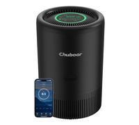 Chuboor Smart Air Purifier for Bedroom Home, CADR 305m³/h, 5 Speed, 3 Timer, Quiet Sleep Mode, HEPA Air Purifier for Bedroom/office/Living Room for Pet Hair/Dust/Allergie/Pollen/Odor-PJ08 Ebony