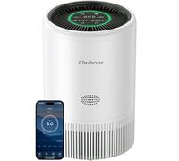 Chuboor Smart Air Purifier for Bedroom Home,CADR 305m³/h, 5 Speed, 3 Timer, Quiet Sleep Mode, HEPA Air Purifier for Bedroom/office/Living Room for Pet Hair/Dust/Allergie/Pollen/Odor-PJ08 Pure White