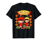Chuc Mung Nam Moi Boy Girl Ao Dai Vietnamese Tet Li Xi Me T-Shirt