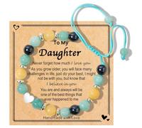 Chuchoter To My Daughter/Granddaughter/Niece Bracelet,Sweet Heart Natural Stone Beaded Bracelet For girl,Birthday Christmas Valentines Graduation Gifts for girl, 8 mm, Stone, Agate