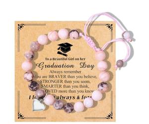 Chuchoter To My Daughter/Granddaughter/Niece Bracelet,Sweet Heart Natural Stone Beaded Bracelet For girl,Birthday Christmas Valentines Graduation Gifts for girl