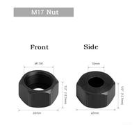 Chuck 6/635/8mm Collet M17 Carbon Having Nut Construction Engraving Trimming Machine Router Plus Woodworking Tools Adapter for Steel (M17 Chuck nut)