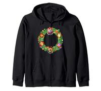 Chuck E. Cheese Christmas Classic Characters Wreath Zip Hoodie