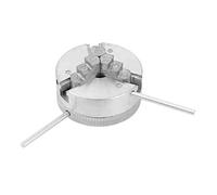 Chuck Lathe Part, Z011 Micro Lathe Chuck Zinc Alloy 3-Jaw Chuck Clamp Accessory with Two Locking Rods for Mini Metal Lathe Industrial, Accessories