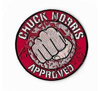 Chuck Norris Approved Patch (3 Inch) Embroidered Iron / Sew on Badge DIY Applique Blood Fist Kung Fu Walker Texas Ranger