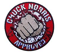 Chuck Norris Approved Patch Embroidered Iron / Sew on Badge Applique Blood Fist Kung Fu Walker Texas Ranger