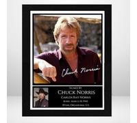Chuck Norris Texas Walker Verson 1 Signed Autograph Photo Print Poster Mounted Wall Art (10x12) Actor Artwork for Home & Office Decor Gift