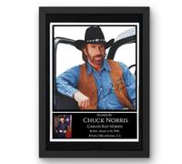 Chuck Norris Texas Walker Verson 2 Signed Autograph Print Poster Black Framed Mounted Wall Art (10x12) Actor Artwork for Home & Office Decor Gift