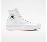 Chuck Taylor All Star Move Platform Leather White, Black 5.5