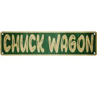 Chuck Wagon Metal Tin Sign Funny Vintage Slim Street Tin Signs Wall Art Decor Iron Poster Gifts 4x16 Inch