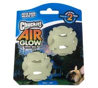 Chuckit! Air Glow Fetch Ball Small - Glow in the Dark Interactive Breathable Rubber Dog Toy, Compatible with Launcher (Pack of 2)