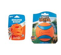 Chuckit! Breathe Right & Ultra Rubber Dog Balls - Durable Rubber Dog Toy, Lightweight Exercise Fetch Ball, Compatible with Launcher, 7 cm (Pack of 2)