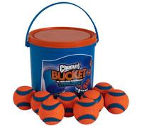 Chuckit! Bucket with 8 Medium Ultra Balls (2.5-in diameter) - Easy-clean, portable fetch bucket