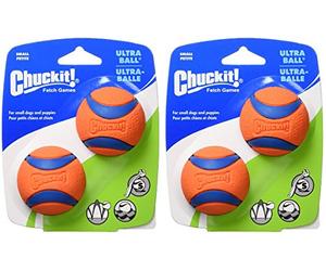 Chuckit! Canine Hardware Petmate 17020 2" Small Orange Ball Ultra 2 Pack